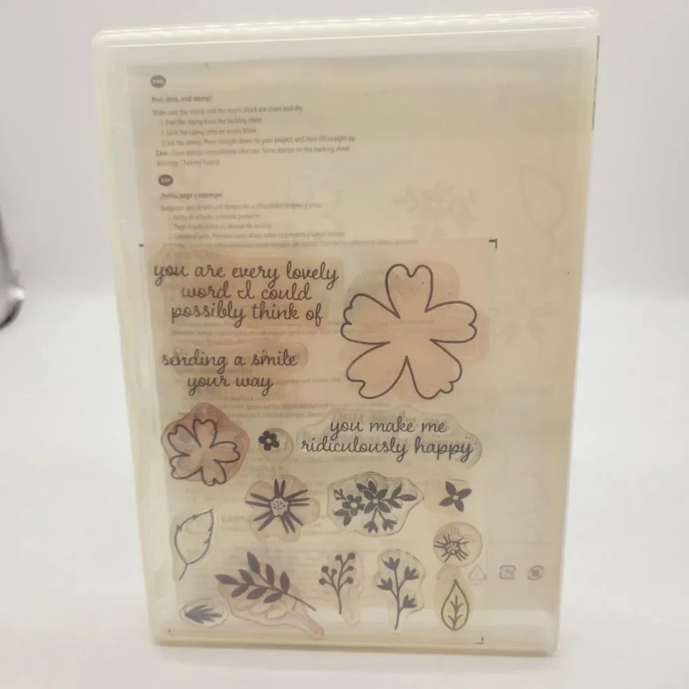 Stampin Up Love & Affection Cling Stamp Set Unmounted Flowers Leaves Friend